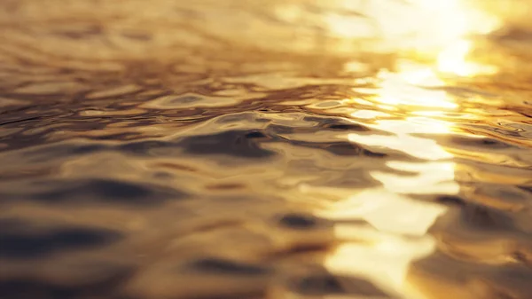 3d rendu de la surface de la mer dans le soleil du soir — Photo