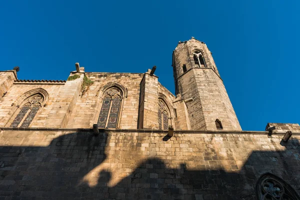Cattedrale de la santa a Barcellona in vista a basso angolo — Foto Stock