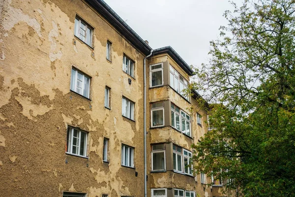 Kin dolu eski kahverengi bina