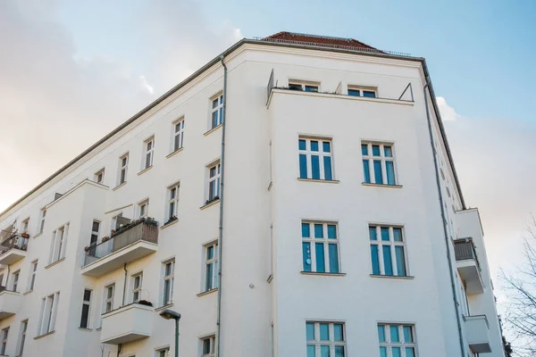 Edificio Esquina Blanco Colores Vintage — Foto de Stock