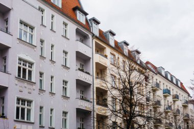 some houses in germany on a darken day