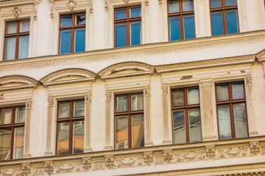 detailed view of yellow residential facade