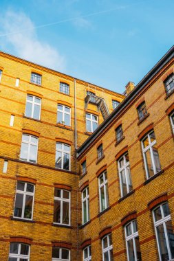 brown brick industrial office building
