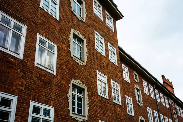 historical old brick apartment house at germany