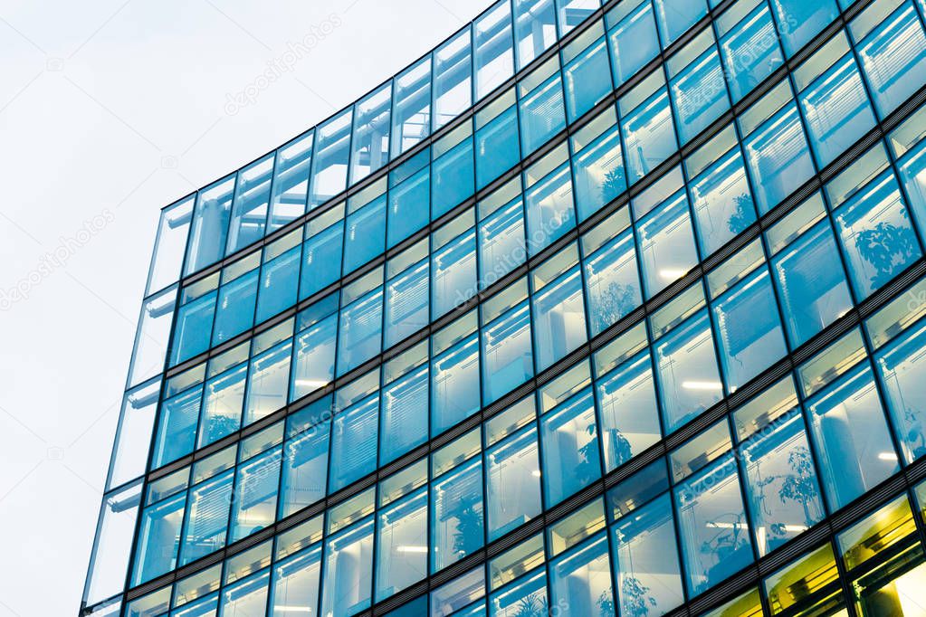 modern glass office building at potsdamer platz