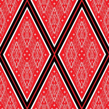 Geometrik etnik kalıp geleneksel arka plan, halı, duvar kağıdı, giysi, ambalaj, Batik, kumaş, sarong, Vektör illüstrasyon nakış tarzı.