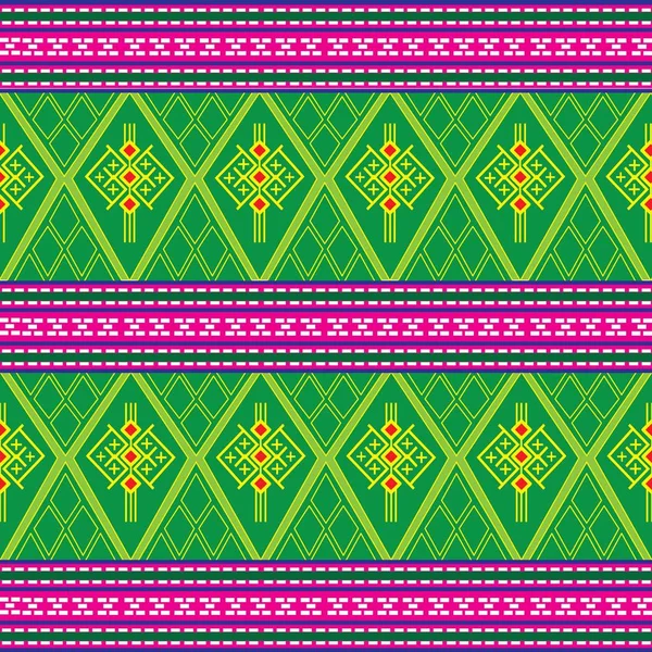 Diseño tradicional de patrón étnico geométrico para fondo, alfombra, papel pintado, ropa, envoltura, Batik, tela, sarong, estilo de bordado de ilustración vectorial. — Vector de stock