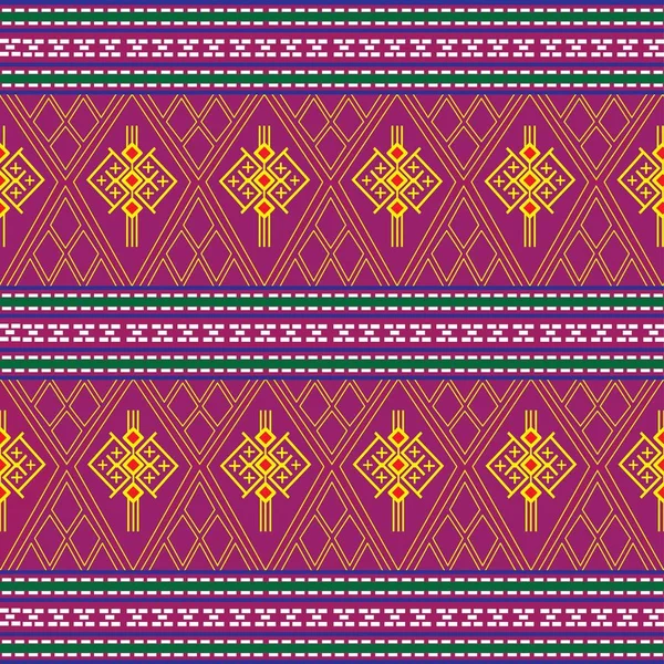 Pola etnis geometris Rancangan tradisional untuk latar belakang, karpet, wallpaper, pakaian, pembungkus, Batik, kain, sarong, gambar Vektor gaya bordir. - Stok Vektor