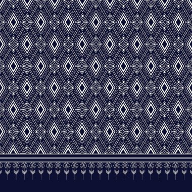 Geometrik etnik kalıp geleneksel arka plan, halı, duvar kağıdı, giysi, ambalaj, Batik, kumaş, sarong, Vektör illüstrasyon nakış tarzı.