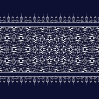 Geometrik etnik kalıp geleneksel arka plan, halı, duvar kağıdı, giysi, ambalaj, Batik, kumaş, sarong, Vektör illüstrasyon nakış tarzı.