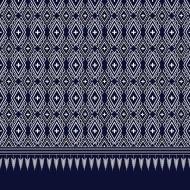 Geometrik etnik kalıp geleneksel arka plan, halı, duvar kağıdı, giysi, ambalaj, Batik, kumaş, sarong, Vektör illüstrasyon nakış tarzı.
