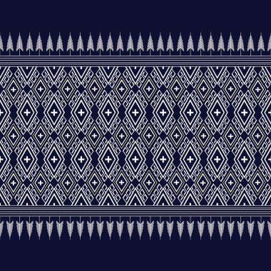 Geometrik etnik kalıp geleneksel arka plan, halı, duvar kağıdı, giysi, ambalaj, Batik, kumaş, sarong, Vektör illüstrasyon nakış tarzı.