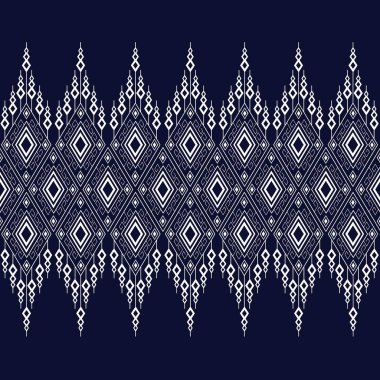 Geometrik etnik kalıp geleneksel arka plan, halı, duvar kağıdı, giysi, ambalaj, Batik, kumaş, sarong, Vektör illüstrasyon nakış tarzı.