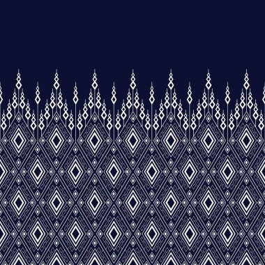 Geometrik etnik kalıp geleneksel arka plan, halı, duvar kağıdı, giysi, ambalaj, Batik, kumaş, sarong, Vektör illüstrasyon nakış tarzı.