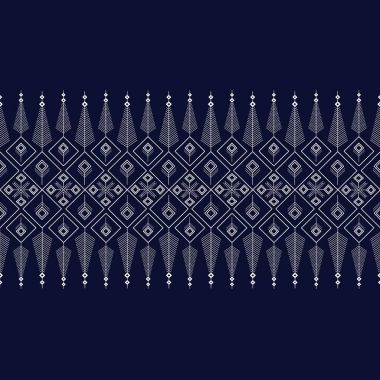 Geometrik etnik kalıp geleneksel arka plan, halı, duvar kağıdı, giysi, ambalaj, Batik, kumaş, sarong, Vektör illüstrasyon nakış tarzı.