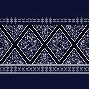 Geometrik etnik kalıp geleneksel arka plan, halı, duvar kağıdı, giysi, ambalaj, Batik, kumaş, sarong, Vektör illüstrasyon nakış tarzı.