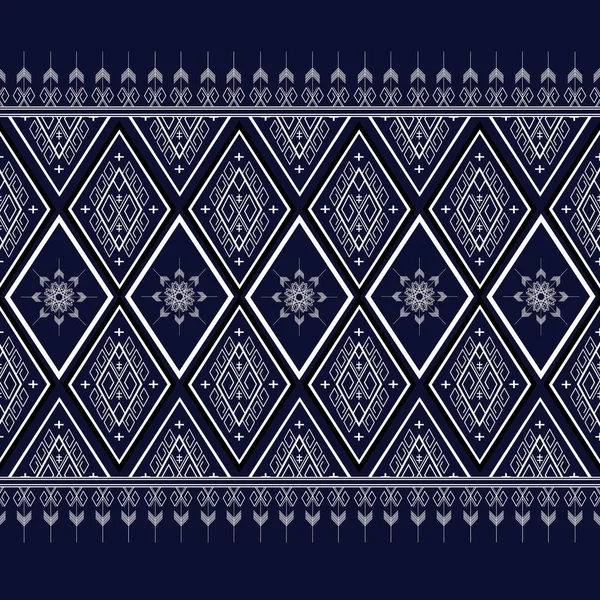 Geometrische etnische patroon traditioneel Ontwerp voor achtergrond, tapijt, behang, kleding, verpakking, Batik, stof, sarong, Vector illustratie borduurstijl. — Stockvector