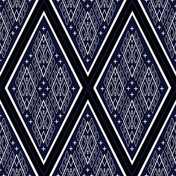 Design geometrico etnico tradizionale per sfondo, tappeto, carta da parati, abbigliamento, avvolgimento, Batik, tessuto, pareo, stile ricamo illustrazione vettoriale. — Vettoriale Stock