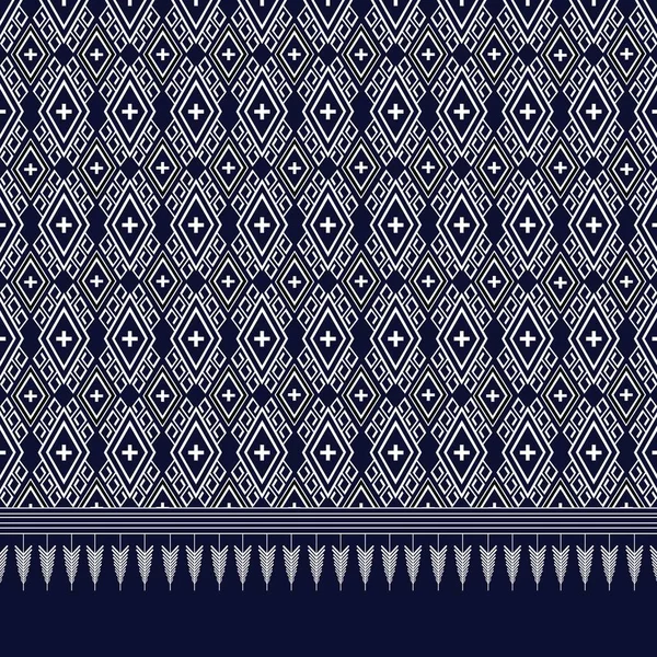 Design geometrico etnico tradizionale per sfondo, tappeto, carta da parati, abbigliamento, avvolgimento, Batik, tessuto, pareo, stile ricamo illustrazione vettoriale. — Vettoriale Stock