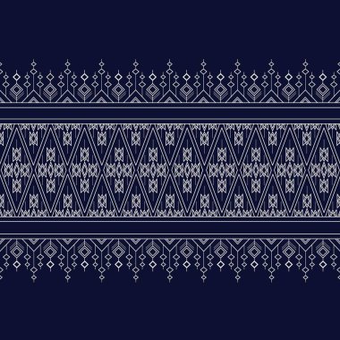 Geometrik etnik kalıp geleneksel arka plan, halı, duvar kağıdı, giysi, ambalaj, Batik, kumaş, sarong, Vektör illüstrasyon nakış tarzı.