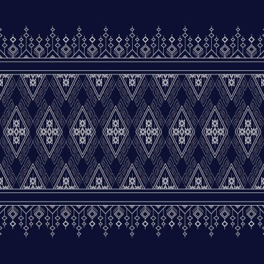 Geometrik etnik kalıp geleneksel arka plan, halı, duvar kağıdı, giysi, ambalaj, Batik, kumaş, sarong, Vektör illüstrasyon nakış tarzı.