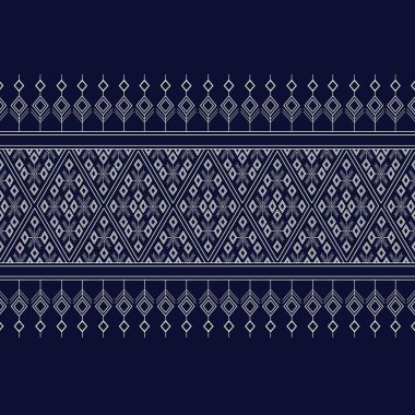 Geometrik etnik kalıp geleneksel arka plan, halı, duvar kağıdı, giysi, ambalaj, Batik, kumaş, sarong, Vektör illüstrasyon nakış tarzı.