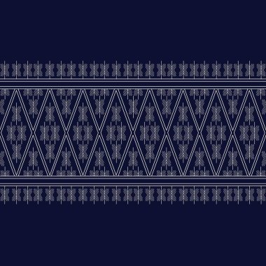 Geometrik etnik kalıp geleneksel arka plan, halı, duvar kağıdı, giysi, ambalaj, Batik, kumaş, sarong, Vektör illüstrasyon nakış tarzı.