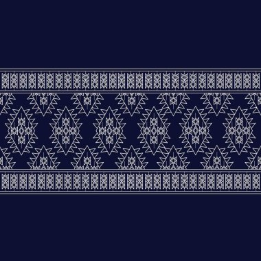 Geometrik etnik kalıp geleneksel arka plan, halı, duvar kağıdı, giysi, ambalaj, Batik, kumaş, sarong, Vektör illüstrasyon nakış tarzı.