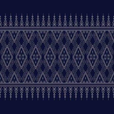 Geometrik etnik kalıp geleneksel arka plan, halı, duvar kağıdı, giysi, ambalaj, Batik, kumaş, sarong, Vektör illüstrasyon nakış tarzı.