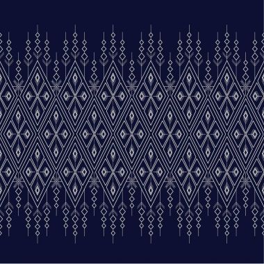 Geometrik etnik kalıp geleneksel arka plan, halı, duvar kağıdı, giysi, ambalaj, Batik, kumaş, sarong, Vektör illüstrasyon nakış tarzı.