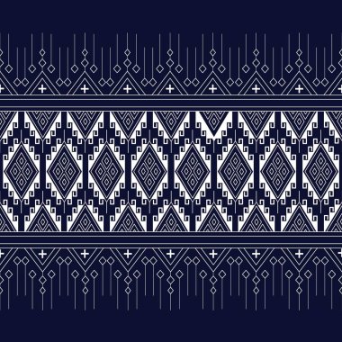 Geometrik etnik kalıp geleneksel arka plan, halı, duvar kağıdı, giysi, ambalaj, Batik, kumaş, sarong, Vektör illüstrasyon nakış tarzı.