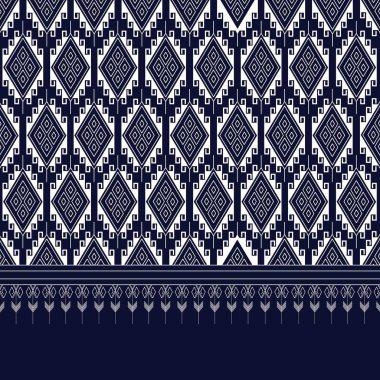 Geometrik etnik kalıp geleneksel arka plan, halı, duvar kağıdı, giysi, ambalaj, Batik, kumaş, sarong, Vektör illüstrasyon nakış tarzı.