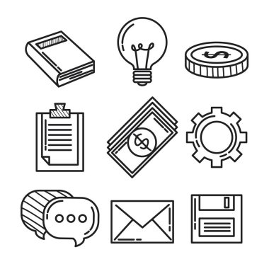 el çizmek iş simgesi ve office öğeleri