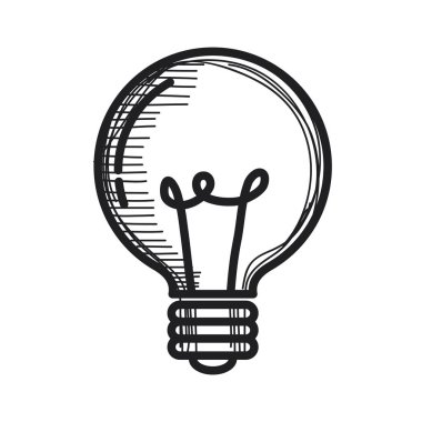 el çizmek doodle ampul simgesi