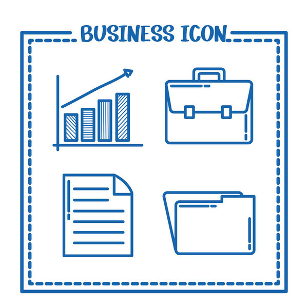 hand draw business icon and office elements