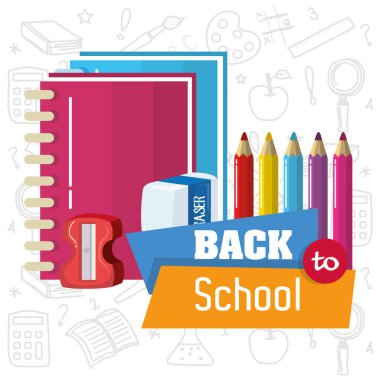 okul öğeleri illüstrasyon vektör