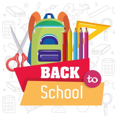 okul öğeleri illüstrasyon vektör