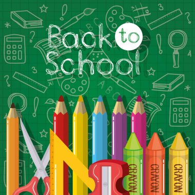 okul öğeleri illüstrasyon vektör