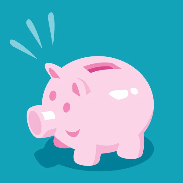 Piggy Bank Geld Besparen Blauwe Achtergrond Vectorillustratie — Stockvector