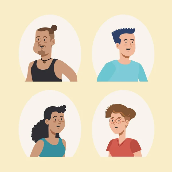 Atractivo Diseño Usuarios Hombres Mujeres Ilustración Vectorial — Vector de stock