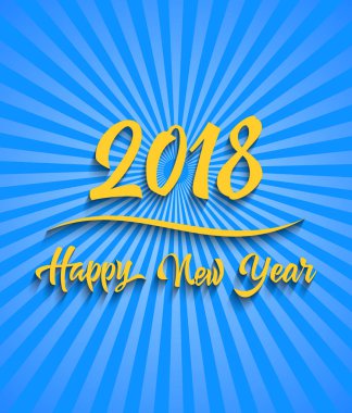 mutlu yeni yıl 2018. vektör çizim