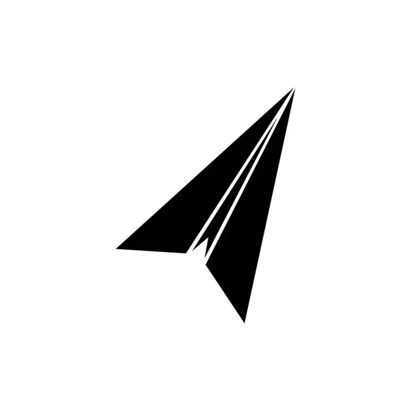 Papper Flygplan Silhuett Vektor Symbol — Stock vektor