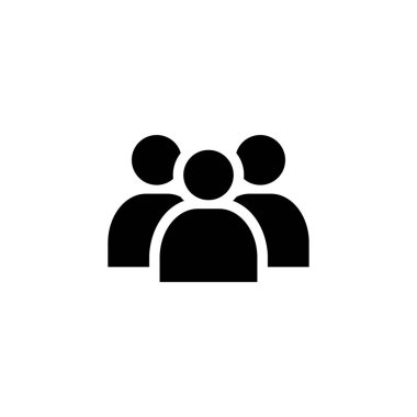 Birden çok kullanıcı siluet vecor simgesi