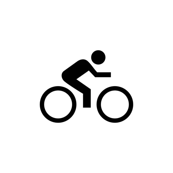 Adam Bisiklete Binme Vektör Simgesi — Stok Vektör