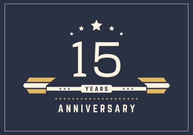 On beş yıl yıldönümü kutlama logo. 15th yıldönümü logosu. 