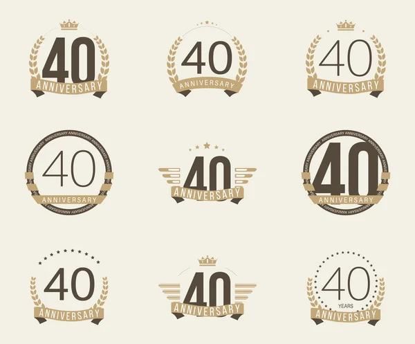 Logotipo de celebración de cuarenta años de aniversario. Colección logo 40 aniversario . — Archivo Imágenes Vectoriales