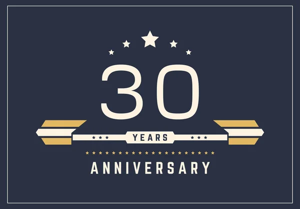 Logotipo de celebración del aniversario de treinta años. Logo del 30º aniversario . — Archivo Imágenes Vectoriales