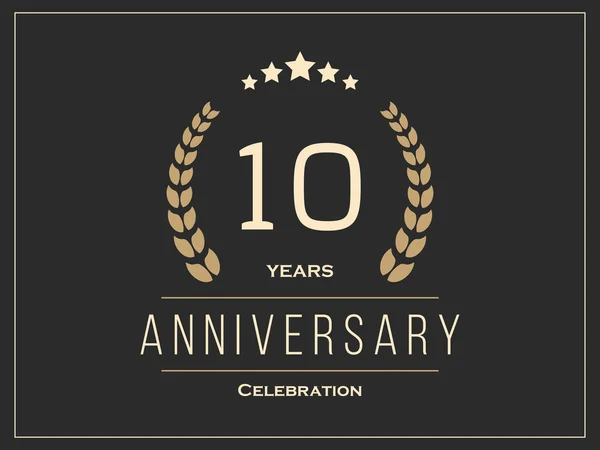 Logotipo de la celebración del aniversario de diez años. Logo 10º aniversario . — Archivo Imágenes Vectoriales