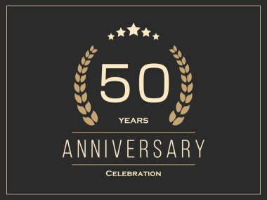 Elli yıl yıldönümü kutlama logo. 50 yıldönümü logosu.