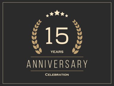 On beş yıl yıldönümü kutlama logo. 15th yıldönümü logosu.